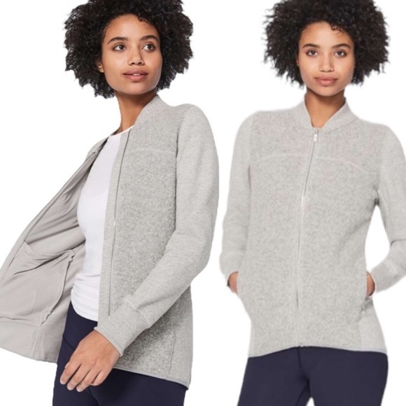 lululemon athletica Tops - Lululemon Stand Out Sherpa Jacket Heathered Core
Light Grey Silver Drop 4